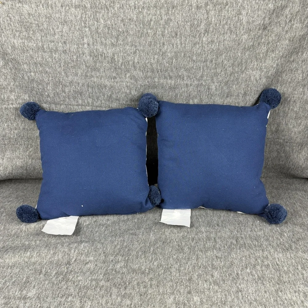 Target Decorative Pillow Menorah Hanukkah Blue 14x14 Cotton Embroidered
